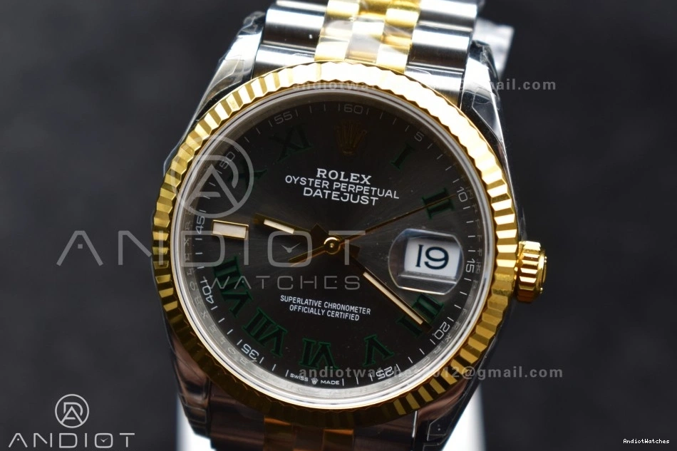 1:1 VS 36 904L Jubilee on DateJust Gray Marker ModernLook Steel VSF Best Roman SS RG Dial 578 Edition 126231 Bracelet Green 0725